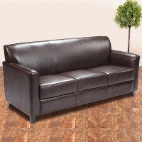 Flash Furniture HERCULES Diplomat Series Brown Leather Sofa BT-827-3-BN-GG